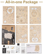 Owl Clock - Mechanical Model Building Kit For Adults 161Pcs Clock Puzzles Creative Gift Home Decor For Family