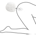 Small Anal Plug, Rabbit Bunny Tail Anal Plug For Cosplay, Butt Plug Adult Sex Toys For Sexual Enjoyment (White-Small)