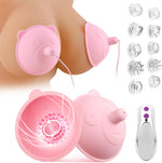 10 Brush Heads Wearable Nipple Stimulator with 10 Rotating Modes for Women