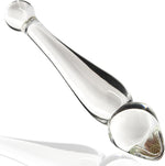 8.1" Double-Ended Glass Dildo – Tapered & Round Ball Design for Versatile Pleasure