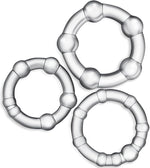 3 Pcs Silicone Ring Set for Men – Stretchable Performance Support Rings, Multi-Size, Transparent