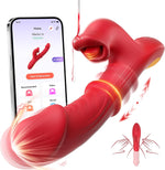 Thrusting Rabbit Vibrator with 7 Thrust Modes, 10 Licking & 10 Vibration Settings