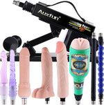 Thrusting Sex Machine with Realistic Dildo & 8 Accessories, 3XLR Connector