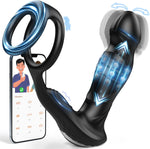 App-Controlled Prostate Massager – Thrusting Vibrator with Dual Rings & 9 Modes
