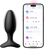 1.5" Vibrating Silicone Butt Plug with Remote, Rechargeable, Waterproof for Couples