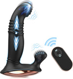 Thrusting Prostate Massager with 9 Vibration Modes, 3 Motors for Men & Couples
