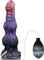 9.6" Knotted Dildo with Suction Cup, Squirting Fantasy Silicone Toy for Men & Women