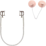 Adjustable Metal Nipple Clamps with Chain – Flat-Head Clips for Sensory Play