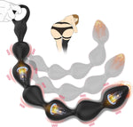 14.4" Flexible Silicone Vibrating Anal Beads, 10 Vibration Modes, Prostate Massager