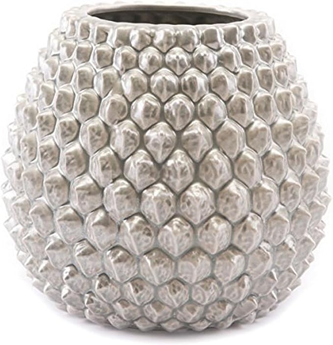 Zuo Pinecone Vase (Short), Antique Silver