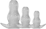 3-Piece Transparent Hollow Anal Plug Set with Douche & Dilator Function