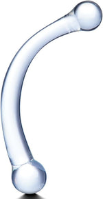 Clear Double-Ended Glass Dildo – Smooth Crystal Anal Plug & Prostate Massager, 7.3"