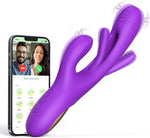 APP-Controlled G-Spot Rabbit Vibrator – 7 Licking & 7 Vibration Modes, Purple