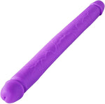 Fantasy Purple 15.3" Double-Ended Silicone Dildo with Veins & Glans for Couples