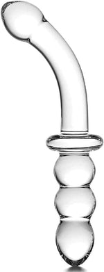 Small Crystal Glass Double-Ended Curved Anal Plug for Beginners & Couples