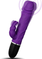 9" Realistic Silicone Dildo with 10 Modes & Vibrating Rabbit Ears – Rechargeable