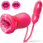 5-in-1 Rose Vibrator with Suction, Licking, Thrusting & 10 Vibration Modes