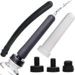 Travel Enema Kit with 4 Adapters, Fits Most Hoses & Bottles, 7-Piece Set (Black)