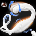 Rotating Prostate Massager with Dual Cock Rings – Remote Control Anal Vibrator for Men