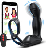 APP-Controlled Prostate Massager with Cock Ring – Vibrating & Wiggling Anal Toy