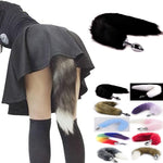 Fox Tail Butt Plug, Cosplay Anal Plug for Beginners, 18" Black for Men & Women
