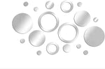 18 Pieces Mirror Wall Stickers Removable Acrylic Adhesive Round Circle Silver Tiles Decals for Home