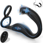 360° Rotating Prostate Massager with 10 Vibration Modes & Remote Control Cock Ring