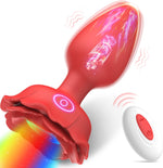 Vibrating Anal Plug Rose Toy for Couples, 10 Vibration Modes, Adult Sex Toy