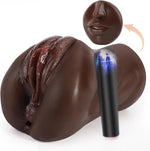 3-in-1 Male Masturbator with Bullet Vibration & Textured Mouth, Vagina & Anus