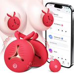 4-in-1 APP Remote Control Vibrating Nipple Clamps & Stimulator for Women