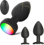 Remote Control Anal Plug Set – 3-Piece Vibrating Butt Plugs with 10 Modes & LED Light