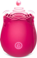 Rose Clitoral Vibrator for Women – 7 Tapping Modes, Nipple & Clit Stimulator, Red