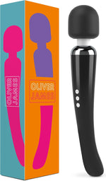 Wireless Wand Massager - G Spot & Clitoral Vibrator with 20 Modes, Waterproof, Black