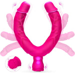 15.7" Double-Ended Vibrating Dildo – Strapless Design with 10 Modes for Couples