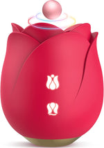 2-in-1 Flapping Rose Vibrator for Women, 9 Tapping & Sucking G-Spot & Clitoral Stimulator