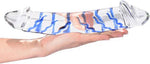 Blue Swirl Large Double-Ended Glass Dildo – Crystal Dual-Headed Pleasure Wand