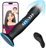 3-in-1 Bluetooth Remote Control Thrusting Vibrating Butt Plug for Couples’ Pleasure