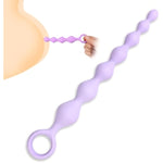 Silicone Butt Plug For Massage Of The Prostate Anal Plugs For G-Spot Sex Toys For Couples Adult Anal Beads Products With 7 Balls (Purple)