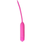 Silicone Vibrating Urethral Penis Plug Ten Frequency Threaded Urethral Sound Vibrator Masturbation Device(A,Pink)