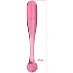 Glass Wand Dildo Crystal Glass Pink Pleasure Wand Anal Butt Plug Glass Sex Things For Couples Double-Ended Anal Toys Sex Play