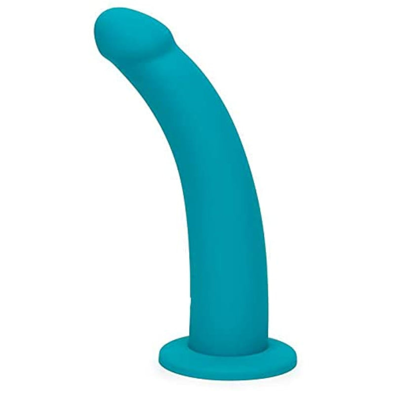 Curved Dildo - 8 Inch Suction Cup Dildo - Flexible Anal Dildo For Men And Women - Harness Compatible Strap On Dildo - Smooth Silicone Dildo Adult Sex Toy - Waterproof - Light Blue