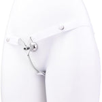 Stainless Steel Negative Inverted Chastity Cage Device + Chastity Belt, Male Metal Flat Chastity Cage, Bdsm Penis Exercise Restraints Male Sex Toys - A155 (White)