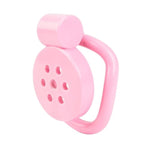 Flat Breathable Chastity Cage With Metal/Silicone Dilator, Pull Cords Abs Push-Lock Cock Cage Sm Bondage Fetish Extreme Sex Toys For Men (Pink)
