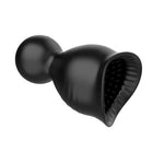 Textured Penis Head Massager Sleeve with 9 Vibration Modes - Mens Sex Toy - USB Rechargeable - Hypoallergenic Silicone - Male Masturbation and Stamina Trainer - Includes Storage Bag
