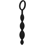 Narrow Anal Chain - Flexible Anal Beads With Stimulating Sphere Structure In Soft Silicone With Retaining Ring (6.1 Inches)