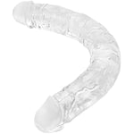 13.4 * 1.5 Inches Double Dildo Crystal Jelly Realistic Anal Long Dildo Penis Soft And Flexible With Veins And Glans Adult Sex Toys For Women/Men/Lesbian
