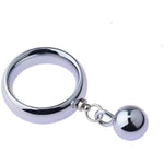 Metal Penis Cock Ring Penile Pendant Weight Carrying Stretching Exercise Device Penile Ring With Chain Steel Ball