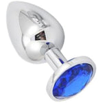 Anal Plug Adult Sex Toy, Blue Gem Anal Toys Adult Sex Toys Games Butt Plug,Personal Anal Plug Sex Toy For Adult Women,Men And Couples, Stainless Steel (Large)