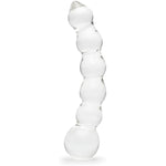 Sensual Glass Dildo | 7 Inch Large Beaded Dildo Couples Sex Tool | Long Anal Toy For Temperature Play | Curved Penis G Spot & Prostate Massager Adult Sex Toys For Women & Men | Clear