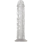 Crystal Realistic Dildo, Suction Cup Base, 8", Clear